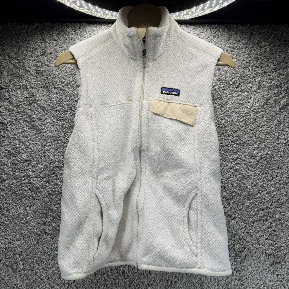 Patagonia Los Gatos Fleece Vest Women’s M Cream White Full Zip Outdoor